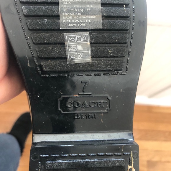 COACH shiny classy rain boots size 7 - Picture 5 of 5